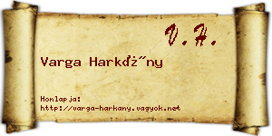 Varga Harkány névjegykártya